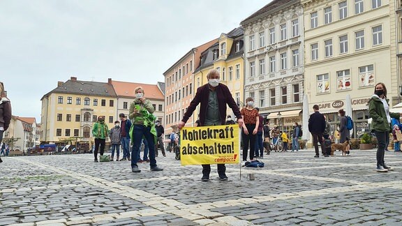 Tagebau Turow: Demonstration von Kohlegegnern in Zittau
