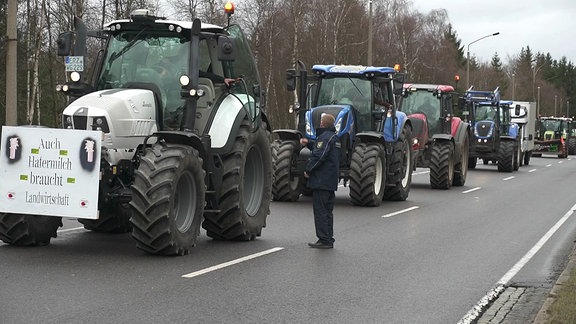 Bauernprotest am Grenzübergang Reitzenhain