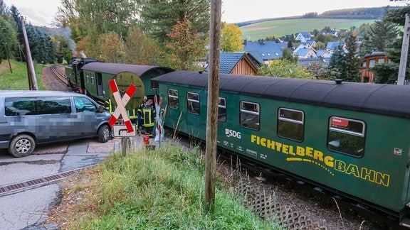 Unfall Schmalspurbahn in Sehmatal