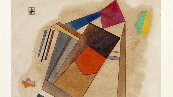 Wassily Kandinsky: Rot im Quadrat, 1931, Aquarell und Tuschfeder auf Papier, 34 x 33,9 cm, Privatsammlung