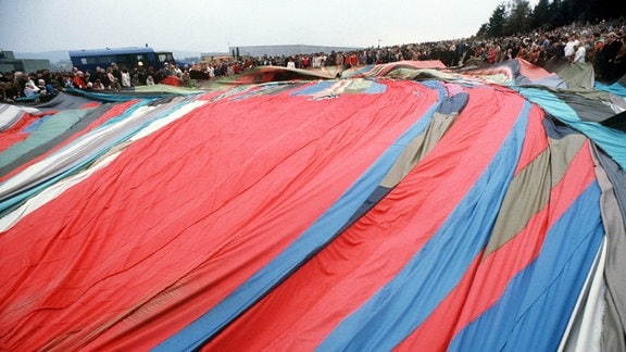 Der Ballon, den die Flüchtlinge der Stadt Naila (Kreis Kronach) vermacht haben.