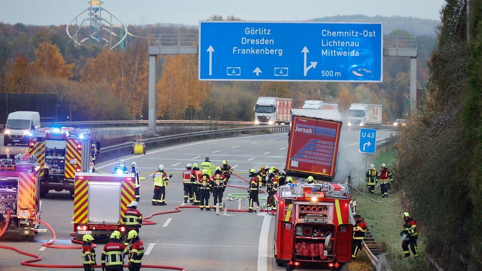 Wegen Lkw-Brand Stau Auf A4 Bei Chemnitz | MDR.DE