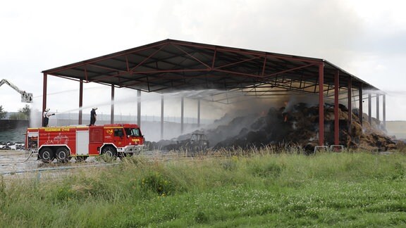 Kauschwitz Strohballen Brand