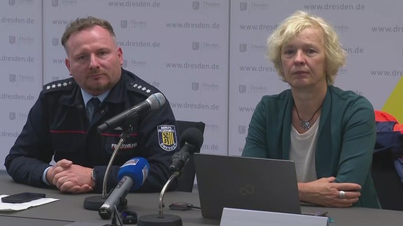 Pressekonferenz zum Teil-Einsturz der Carolabrücke in Dresden