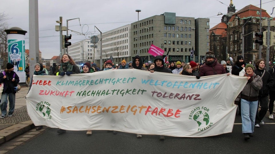 Dresden March Against Right-Wing Extremism and for Democracy Draws Hundreds