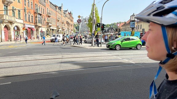 Radverkehr auf dem Blauen Wunder