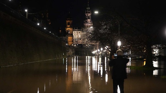 Hochwasser in der Dresdner Altstadt
