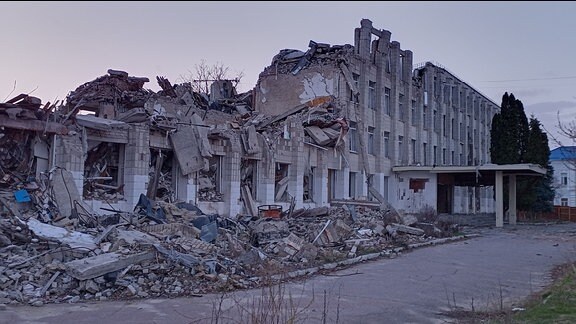 Trümmer einer ehemaligen Schule von Shytomyr