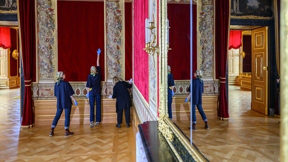 Wandteppiche, rekonstruiert fürs Residenzschloss Dresden