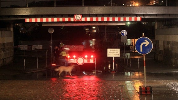 In Pirna ist die Unterführung an der Dohnaischen Straße stadtauswärts gesperrt.