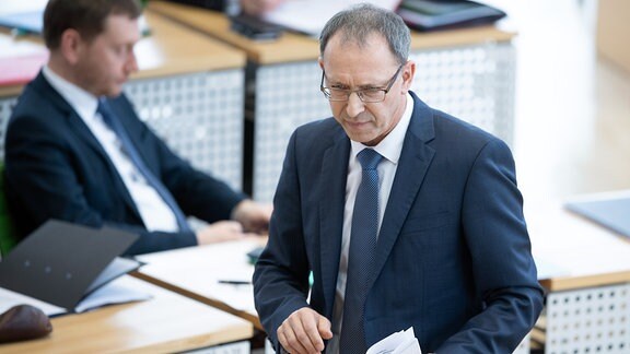 Jörg Urban (r), Fraktionsvorsitzender der AfD in Sachsen