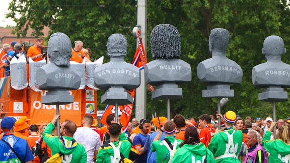 Fans in Leipzig vor dem Spiel Niederlande-Frankreich