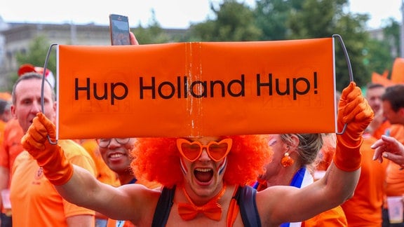 Fans in Leipzig vor dem Spiel Niederlande-Frankreich