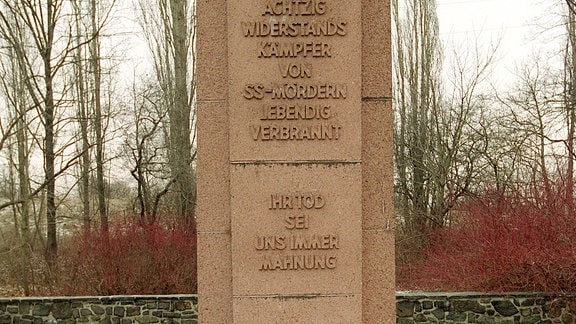 Die Gedenkstätte für die Opfer des Nationalsozialismus in Leipzig-Abtnaundorf.