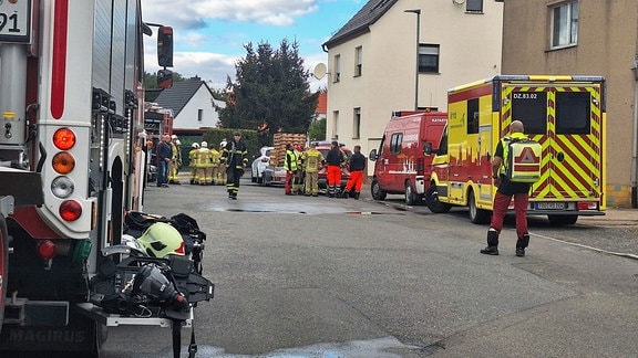 Feuerwehreinsatz in Wohnsiedlung.