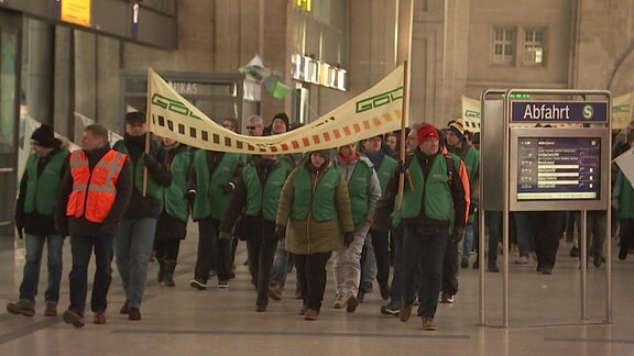 Bahnstreik im Leipziger Hauptbahnhof