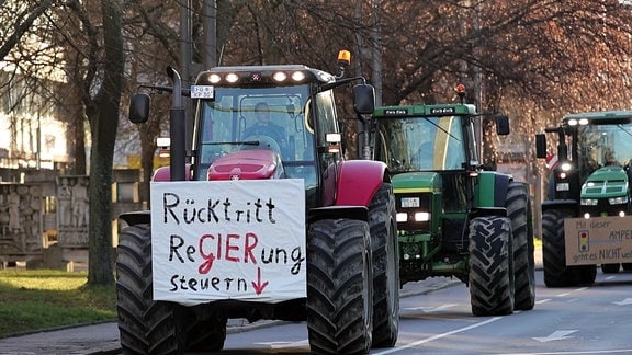 Bauern demonstrieren gegen Subventionen.