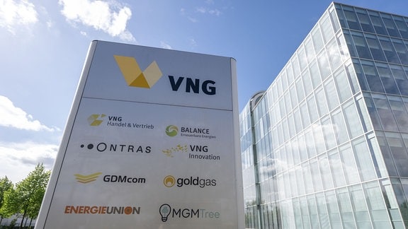 Blick auf die Zentrale der VNG AG in Leipzig. 