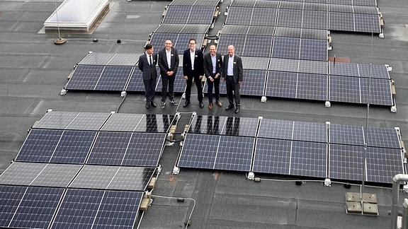 Einweihung Photovoltaik auf dem Dach des Paunsdorf-Centers.