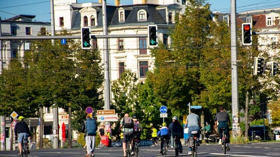 Radfahrer auf dem Leipziger Ring