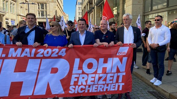 In Dresden trat Bundesarbeitsminister Hubertus Heil (SPD) auf. 