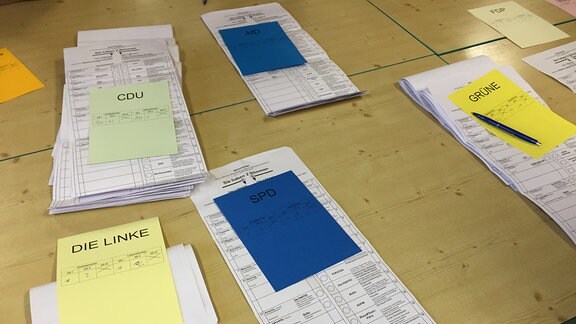 Auszählung der Landtagswahl im Wahlbezirk 8 Görlitz