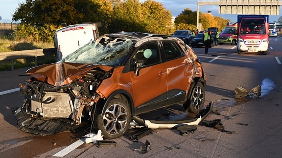 Unfall auf einer Autobahn