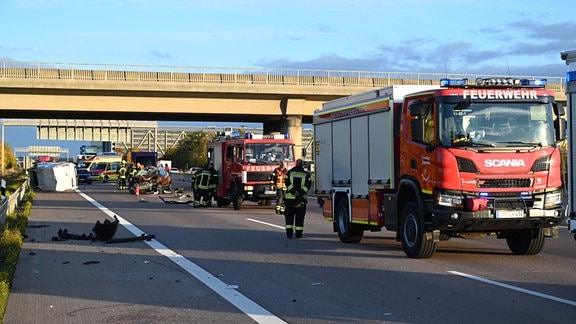 Unfall auf einer Autobahn