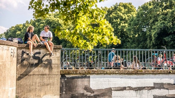 Die Sachsenbrücke im Leipziger Clara Zetkin Park