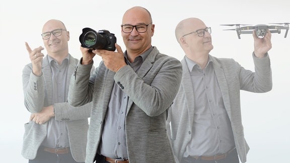 Porträt-Collage MDR THÜRINGEN-Regionalreporter Andreas Dreißel