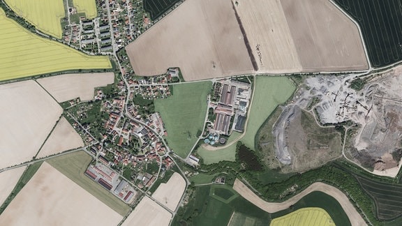 Luftbildaufnahme von Niederpöllnitz
