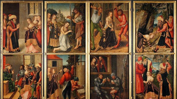 Gemälde "Die Legende der heiligen Barbara" von Cranach