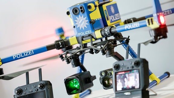 Eine Drohne der Bayerischen Grenzpolizei. 