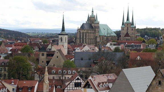 Stadtansicht von Erfurt mit Dom St. Marien und St. Severi