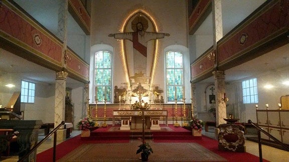 Der Innenraum der Kloster Kirche Sankt Wigbert