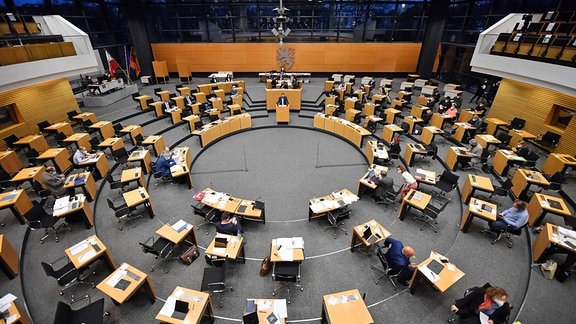 Plenarsaal im Thüringer Landtag.