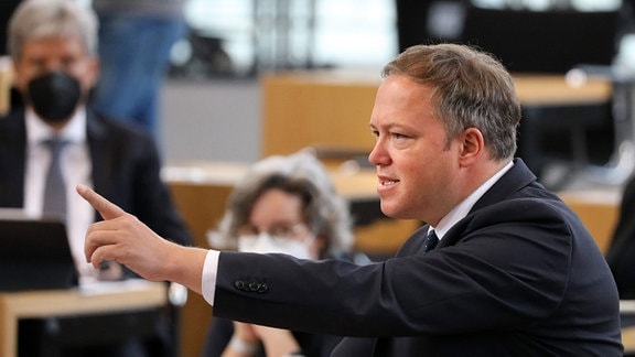 Thüringens CDU-Fraktionsvorsitzender Mario Voigt im Landtag