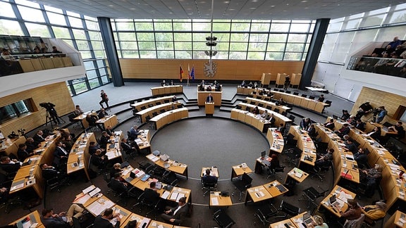 Der Plenarsaal im Erfurter Landtag