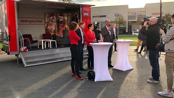 Wahlkampfabschluss der SPD mit Spitzenkandidat Wolfgang Tiefensee in Gera