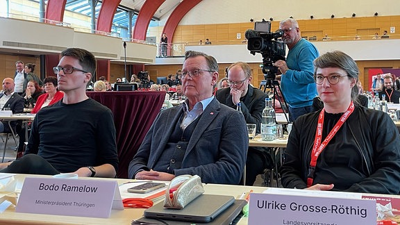 Parteitag der Thüringer Linken mit Ministerpräsident Bodo Ramelow und Vorsitzender Ulrike Grosse-Rötig