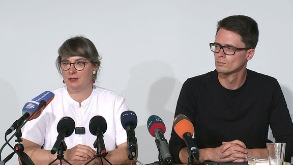 Ulrike Grosse-Röthig und Christian Schaft (Die Linke) bei der LPK