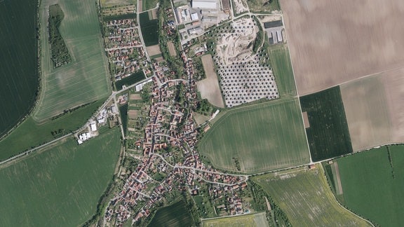 Luftbildaufnahme von Burgtonna