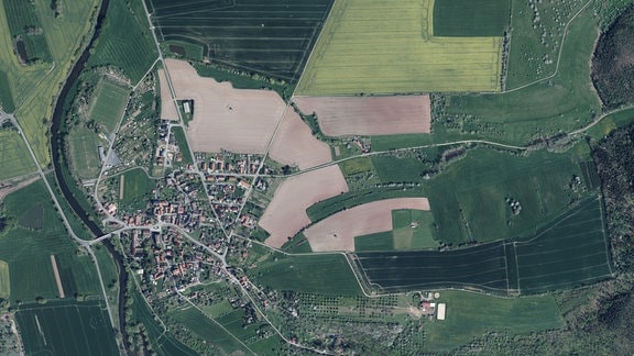 Luftbildaufnahme von Caaschwitz