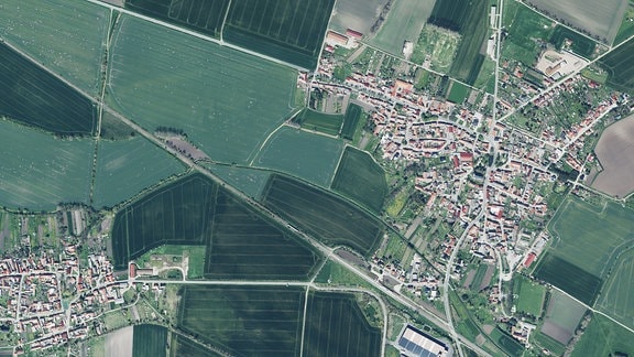 Luftbildaufnahme von Olbersleben