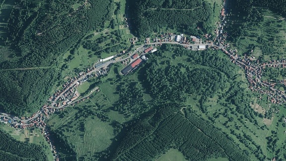 Luftbildaufnahme von Unterschönau