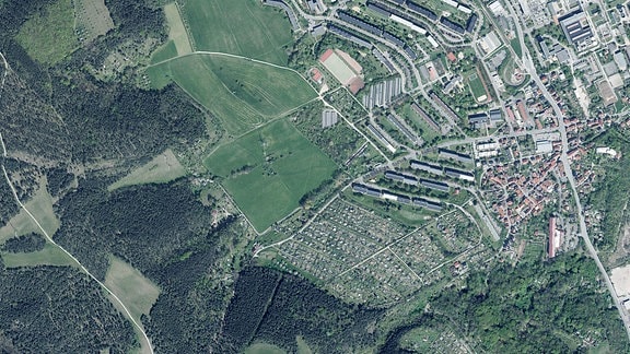 Luftbildaufnahme von Winzerla