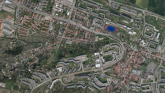 Luftbildaufnahme von Herrenberg (Erfurt)
