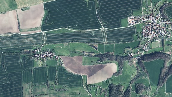 Luftbildaufnahme von Gumperda