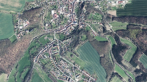 Luftbildaufnahme von Kranichfeld