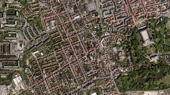 Luftbildaufnahme von Gotha